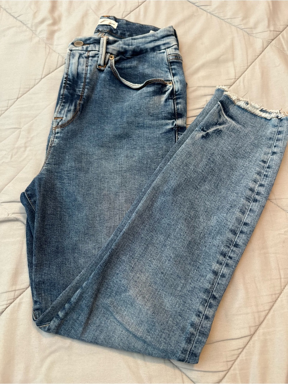 Good American Women’s Blue High-Rise Slim Jeans
